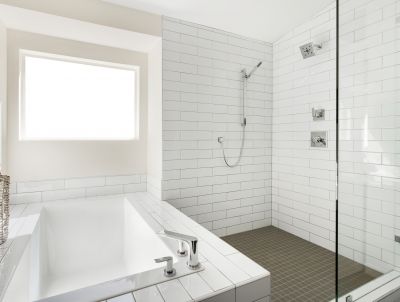 Shower with Multi-Panel Glass